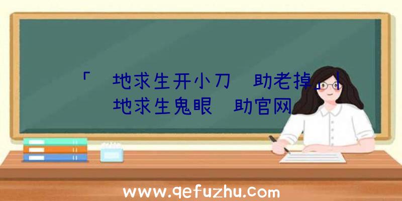 「绝地求生开小刀辅助老掉」|绝地求生鬼眼辅助官网